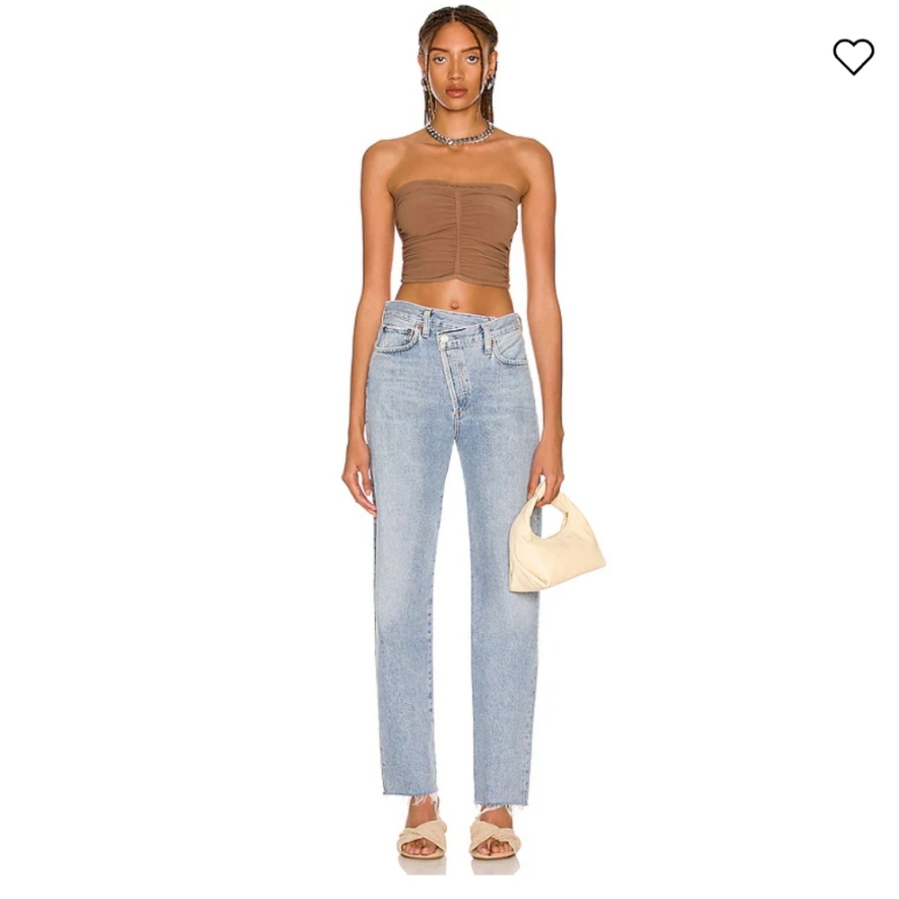 Agolde Blue Straight Leg Jeans High-Rise Relaxed Fit